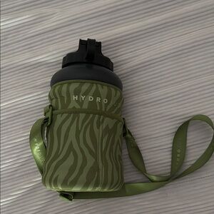 HydroJug Olive Zebra Pattern Bottle with Strap